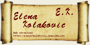 Elena Kolaković vizit kartica